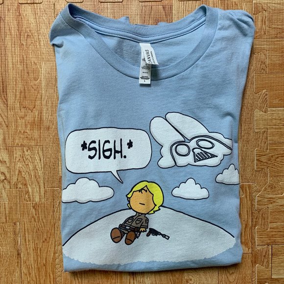 Star Wars Shirt Mens Size Large Luke Darth Vader Blue Short Sleeve Graphic Tee - Picture 7 of 7